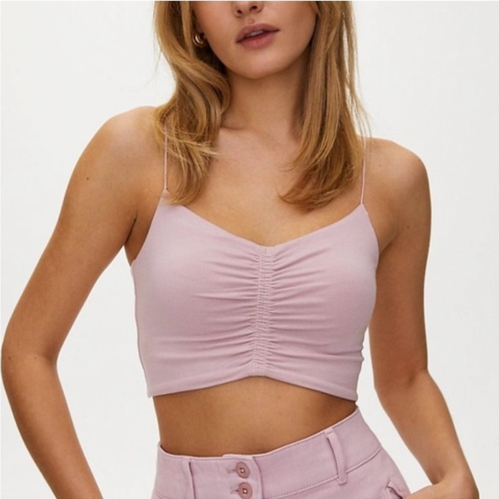 Wilfred Free Ruched Crop Top Women Size L